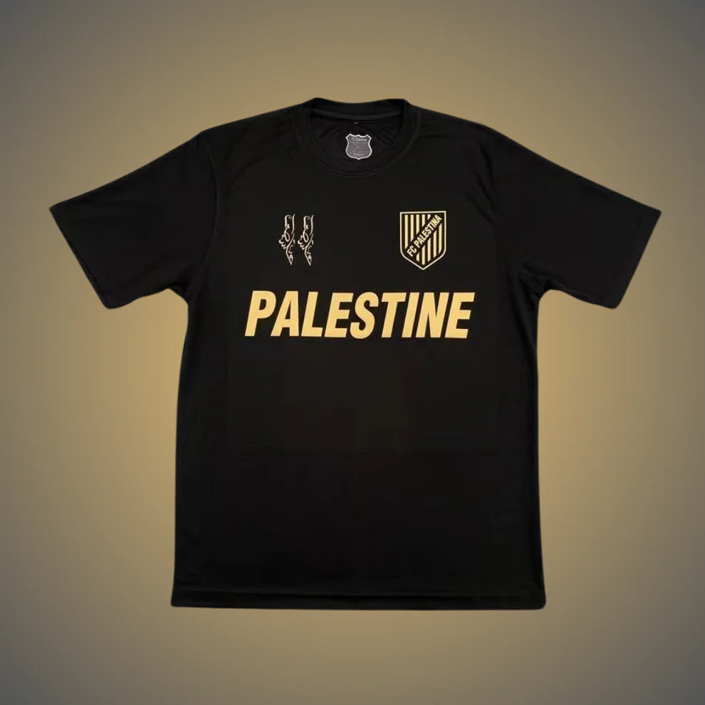 Camiseta Palestina Negra y Dorada